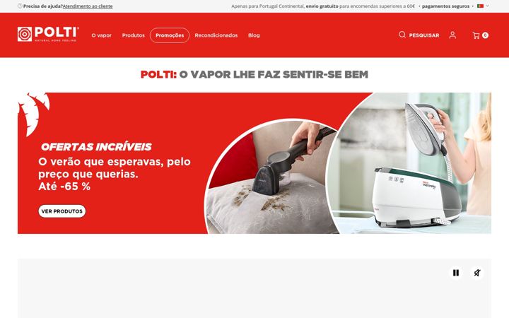 Captură de ecran a polti.pt