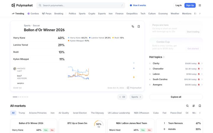 Screenshot of poly.market