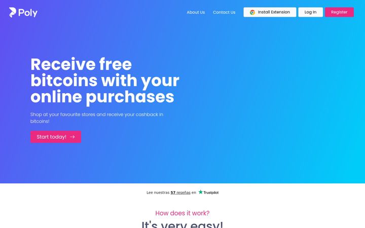 Skärmbild av polycashback.com