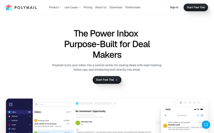 Screenshot of polymail.io