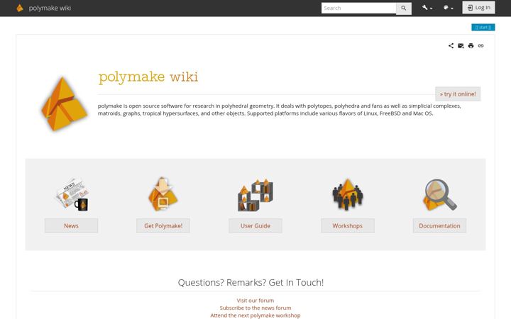 Snímek obrazovky polymake.org