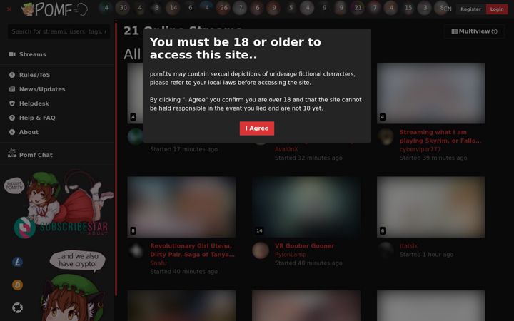 Screenshot of pomf.tv