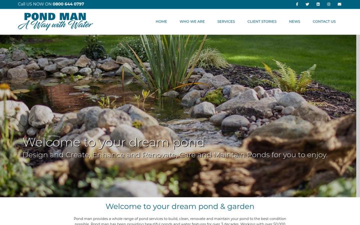 Screenshot of pond-man.co.uk