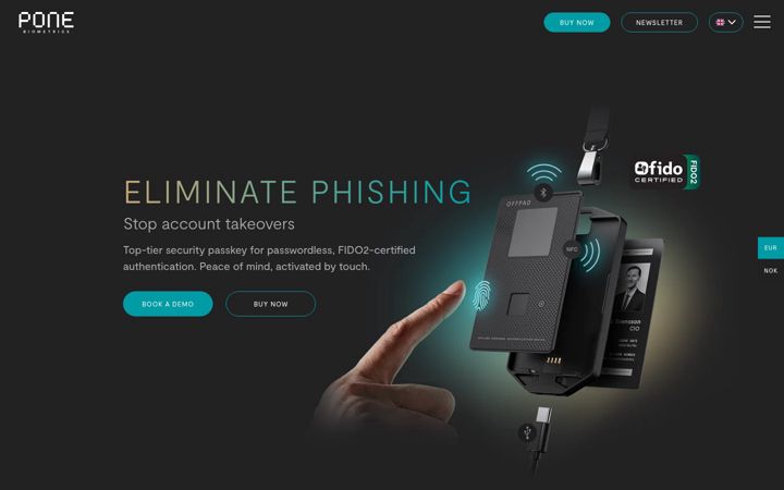 Screenshot of ponebiometrics.com
