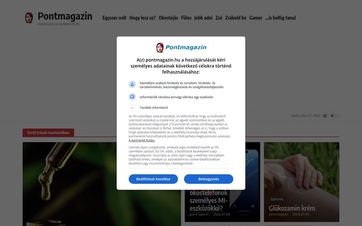 Screenshot of pontmagazin.hu
