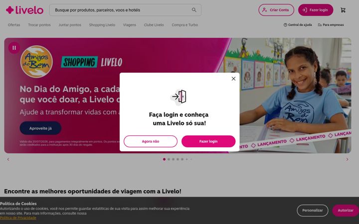 Screenshot of pontoslivelo.com.br
