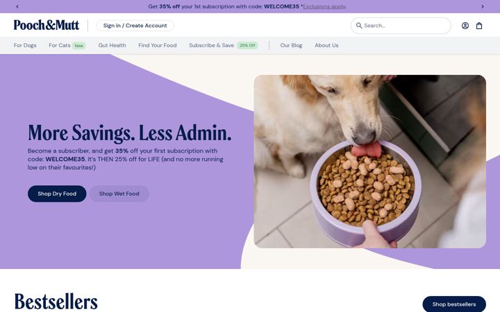 Screenshot van poochandmutt.co.uk