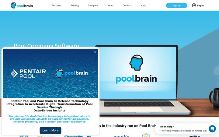 Screenshot of poolbrain.com