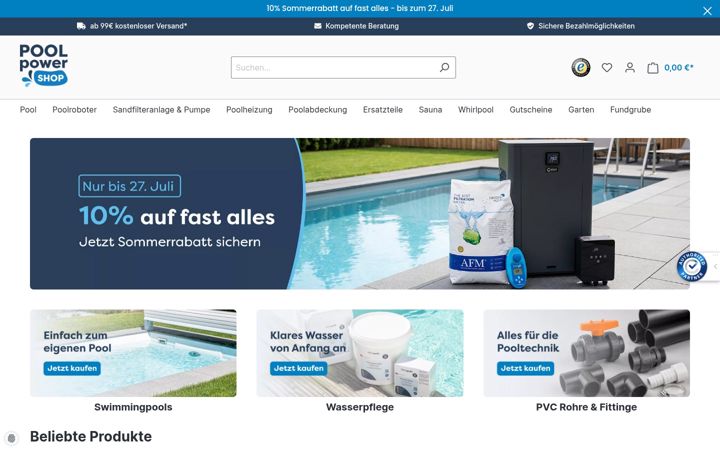 Captura de pantalla de poolpowershop.de