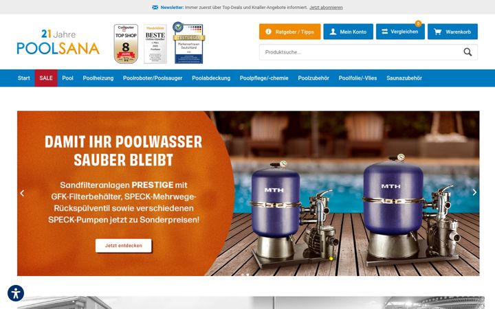 Screenshot of poolsana.de