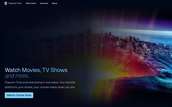 Screenshot of popcorntime.app
