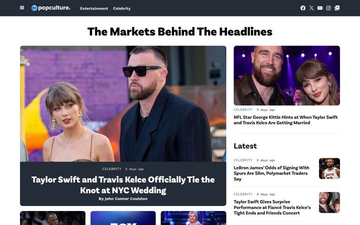 Screenshot of popculture.com