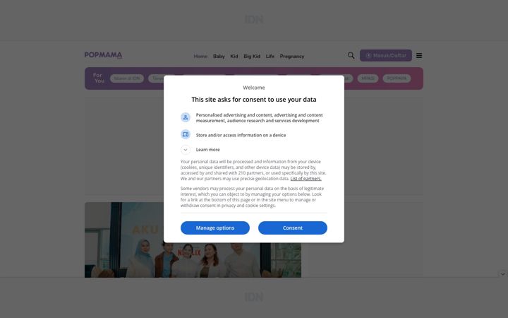 Screenshot of popmama.com