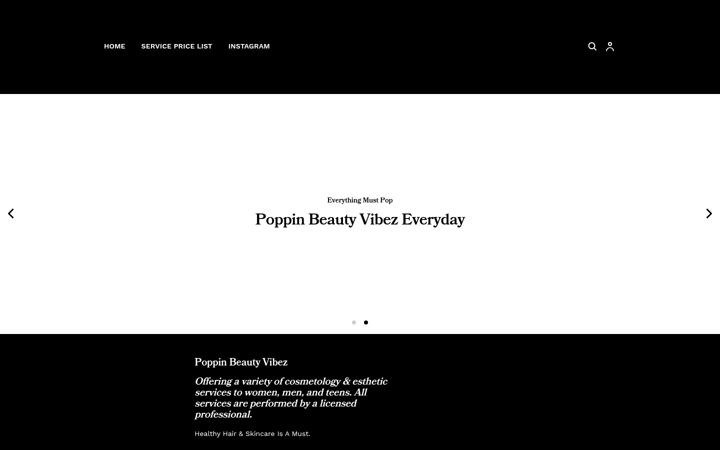 Screenshot von poppinbeautyvibez.com