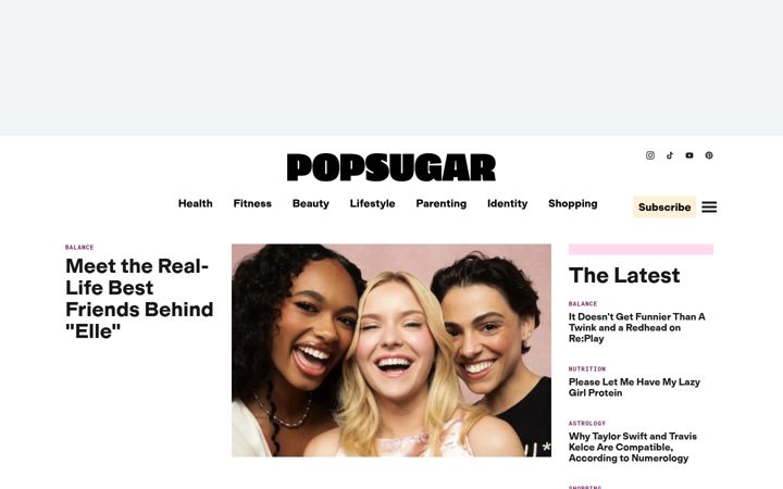 Screenshot του popsugar.com