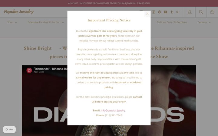 Screenshot of popular.jewelry