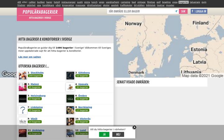 Screenshot ta' popularabagerier.se