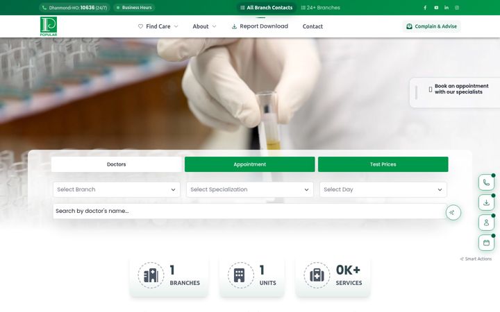 Screenshot of populardiagnostic.com