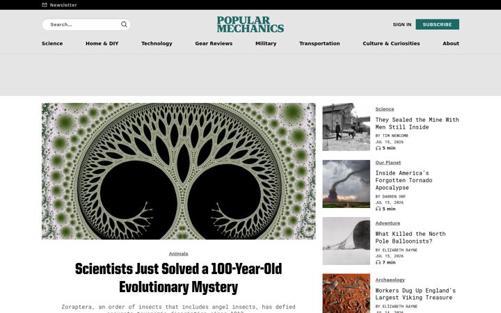 Screenshot stránky popularmechanics.com