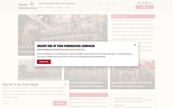 Screenshot of popularresistance.org