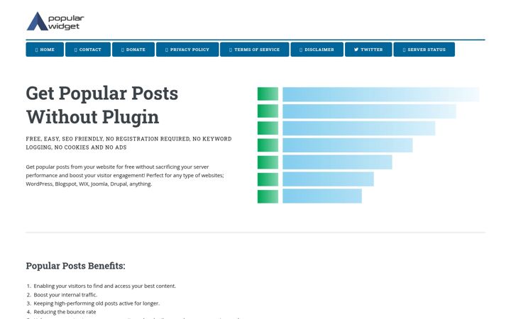 Screenshot of popularwidget.com