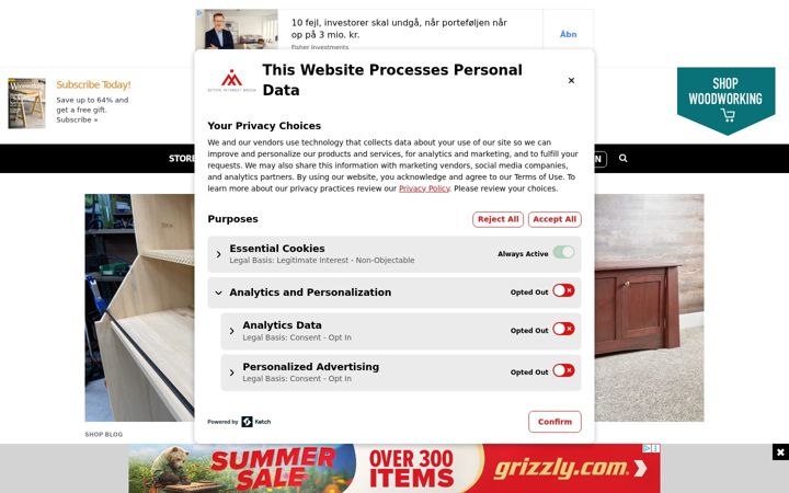 Screenshot of popularwoodworking.com