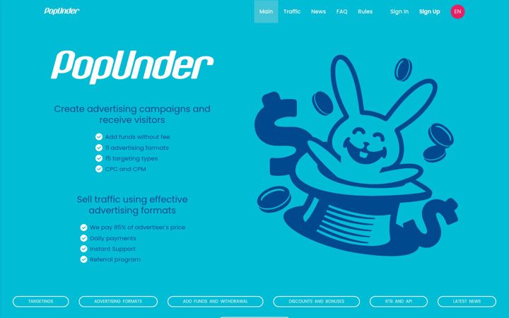 Screenshot of popunder.ru