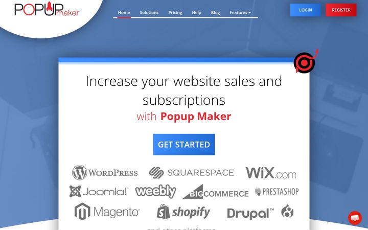 Screenshot of popupmaker.com