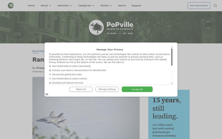 Screenshot of popville.com