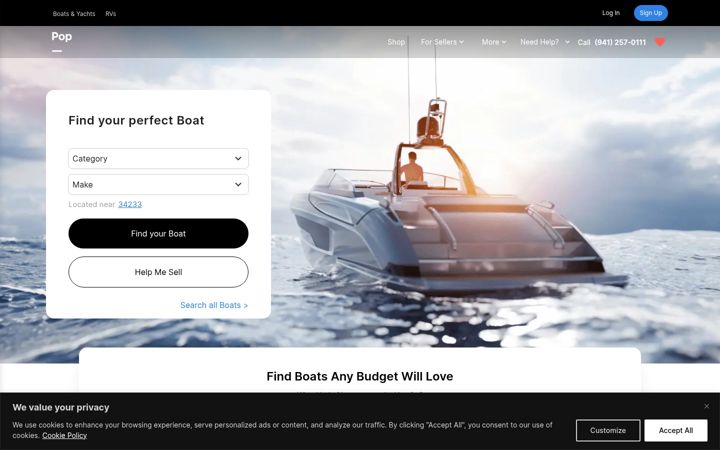 Screenshot of popyachts.com