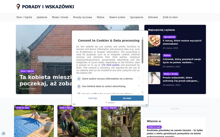 Screenshot of poradyiwskazowki.pl