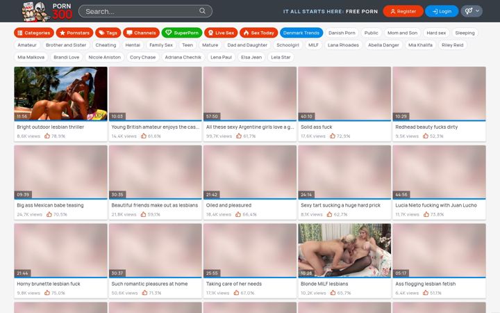 Screenshot του porn300.com