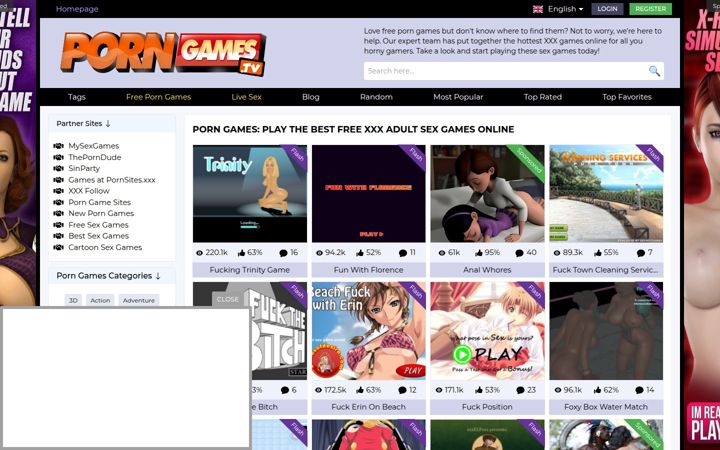Screenshot of porngames.tv
