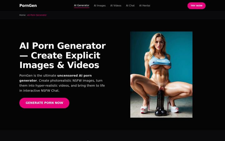 Screenshot of porngen.net