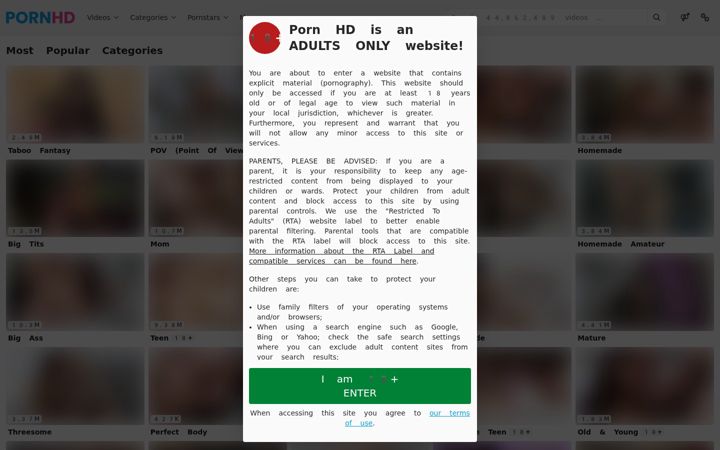 Screenshot ta' pornhd.com