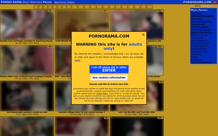 Screenshot von pornorama.com