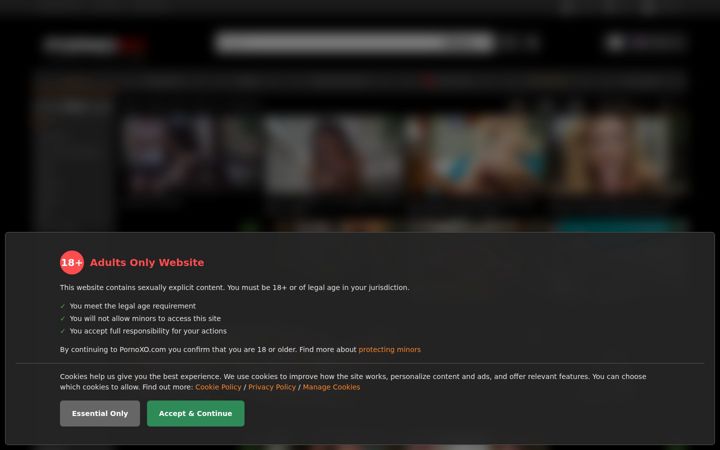 Screenshot stránky pornoxo.com