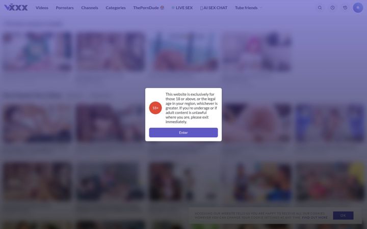 Screenshot of pornvxxx.com