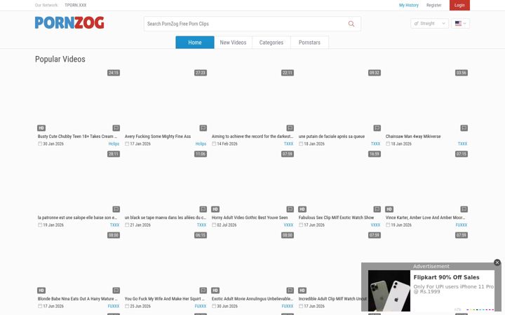 Snímek obrazovky pornzog.com