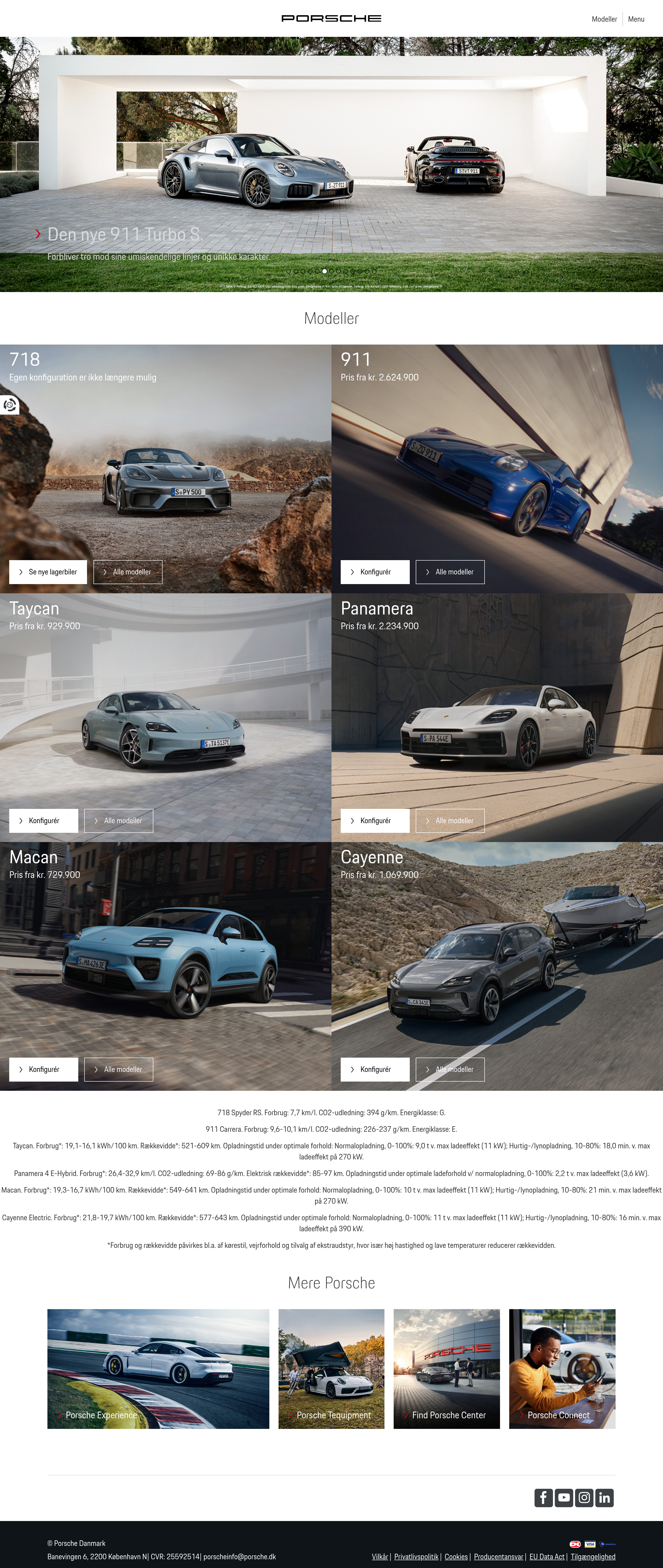 Screenshot of porsche.com