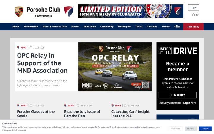 Screenshot von porscheclubgb.com