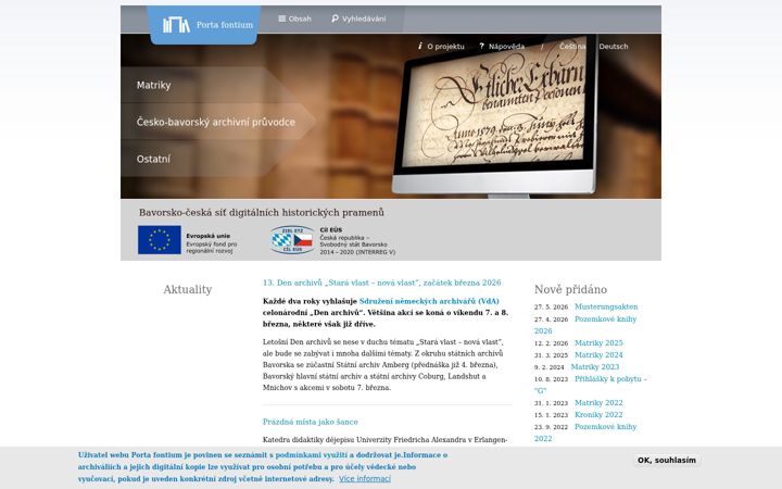 Screenshot of portafontium.eu