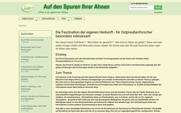 Screenshot of portal-ostpreussen.de