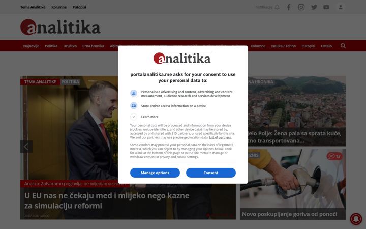 Screenshot of portalanalitika.me