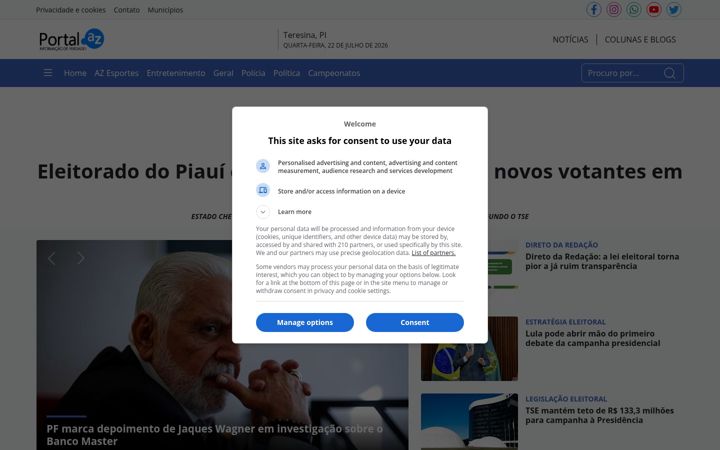 Screenshot of portalaz.com.br