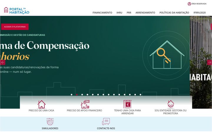 Screenshot of portaldahabitacao.pt
