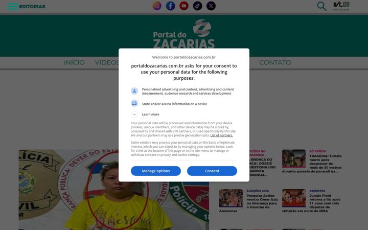 Skærmbillede af portaldozacarias.com.br