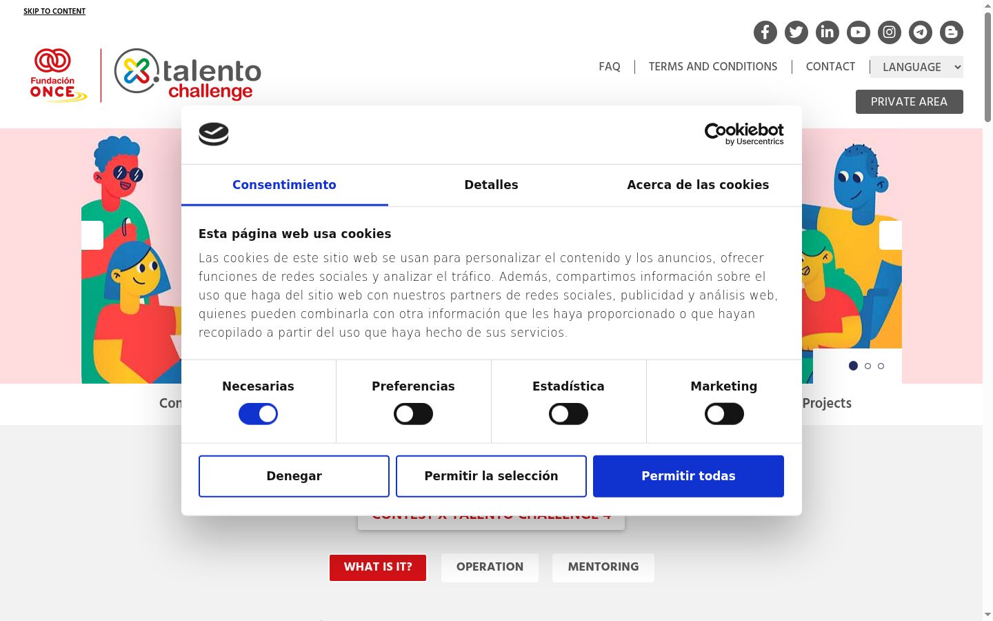 Screenshot van de toestemmingsbanner zoals getoond vóór enige interactie