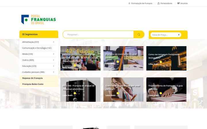 Screenshot of portalfranquiasdobrasil.com.br