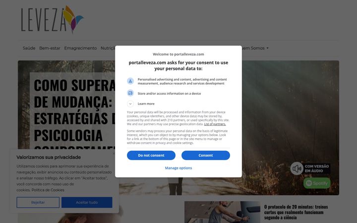 Skærmbillede af portalleveza.com